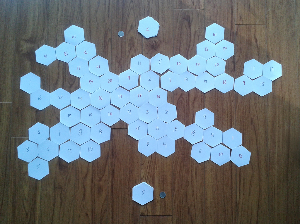 Original handmade hex cards