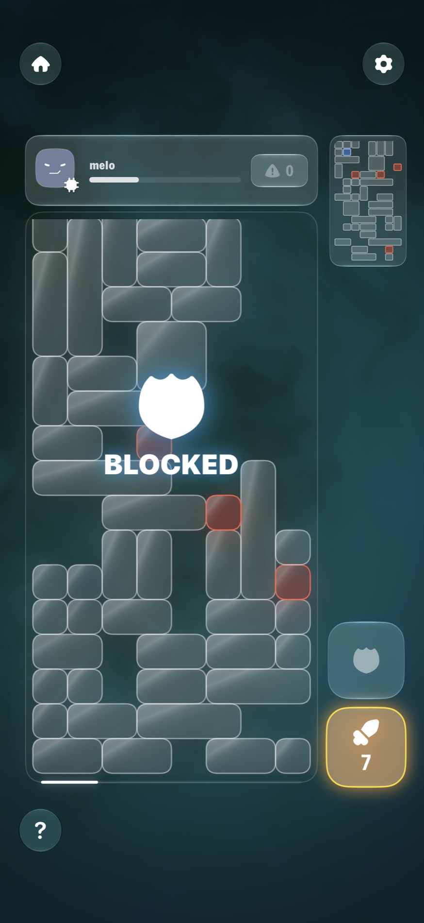 A shield blocking the remaining rows of an incoming attack
